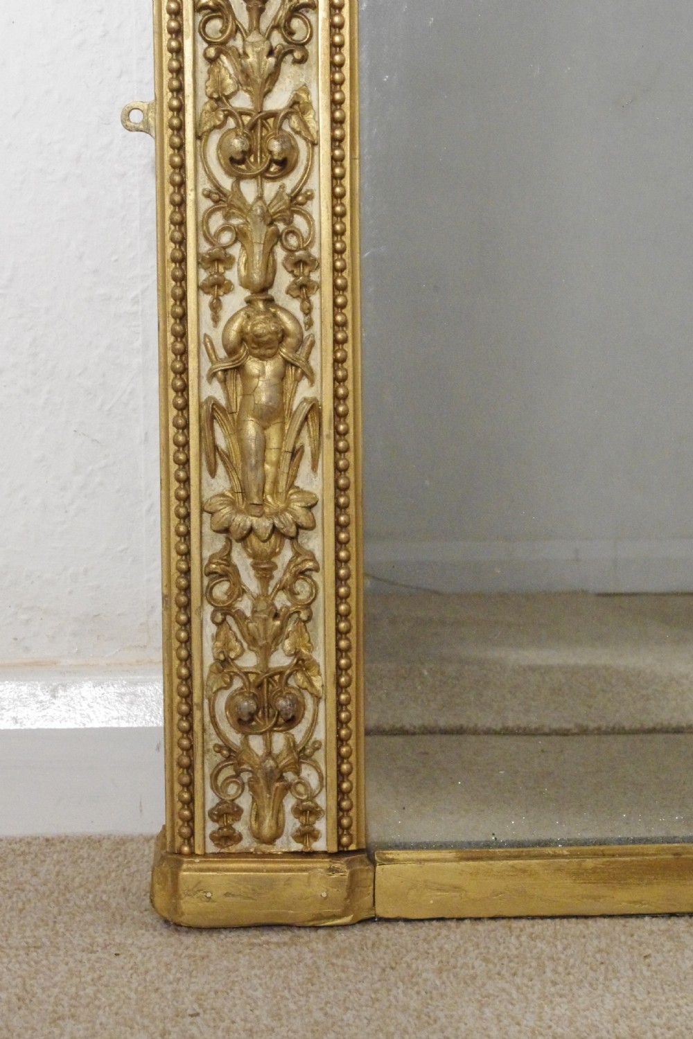 Victorian Painted and Parcel-Gilt Large Arch Top Overmantle Mirror by Nosotti View X