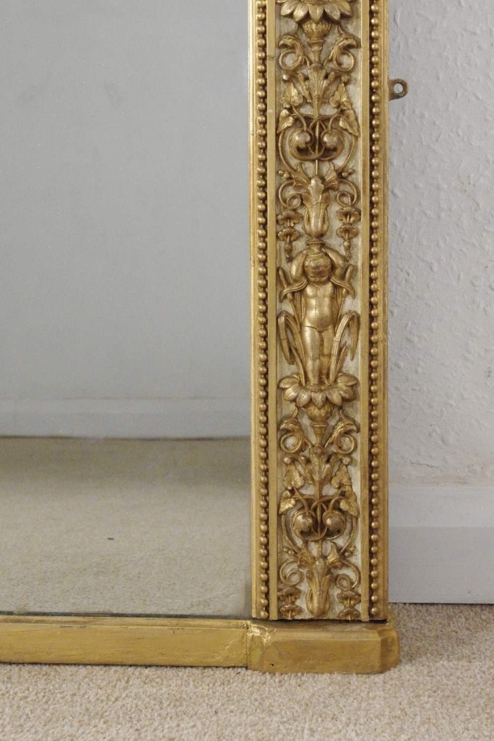 Victorian Painted and Parcel-Gilt Large Arch Top Overmantle Mirror by Nosotti View XI