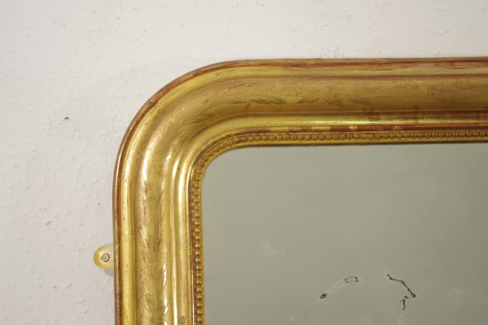 19th Century French Louis Phillipe Style Gilt Overmantle Mirror View V