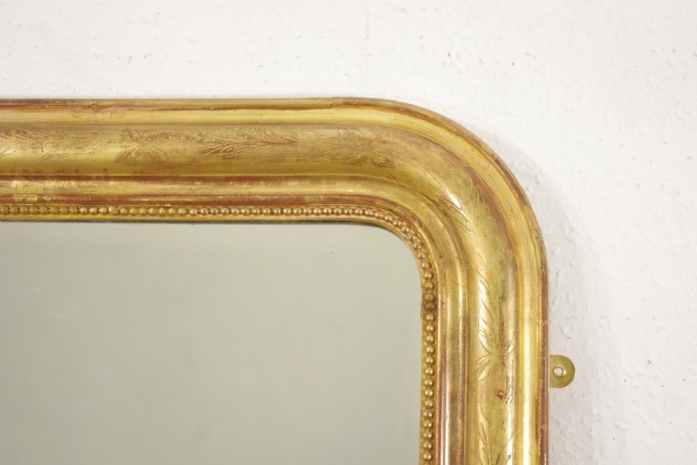 19th Century French Louis Phillipe Style Gilt Overmantle Mirror View VI