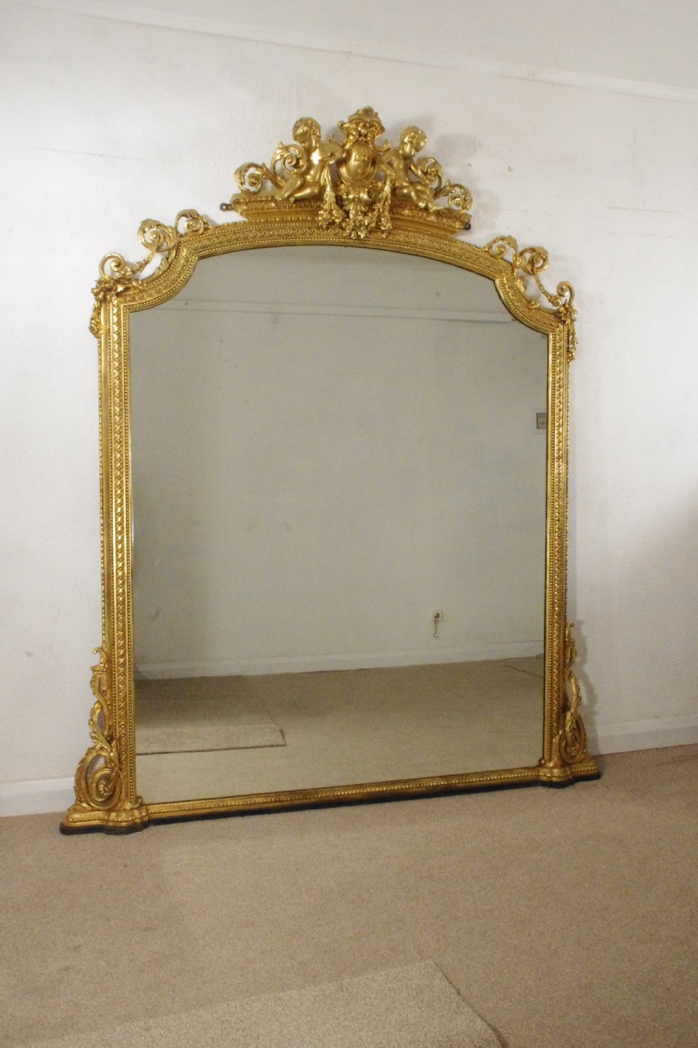 Victorian Gilt Large Overmantle Mirror