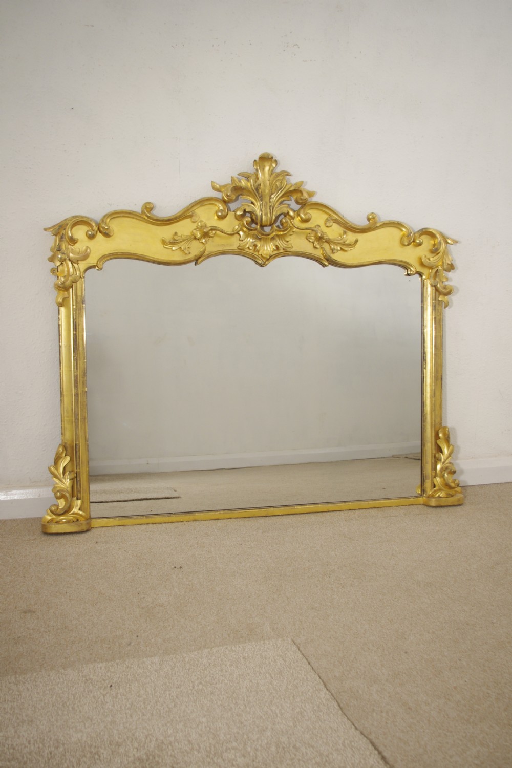 Victorian Gilt Wood Large Overmantle Mirror