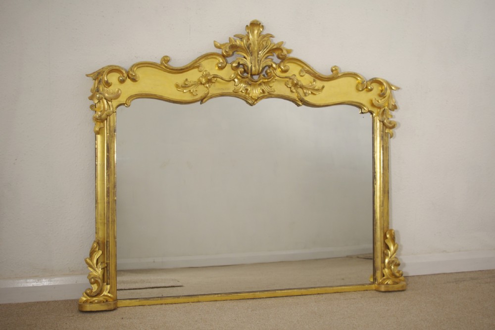 Victorian Gilt Wood Large Overmantle Mirror View II
