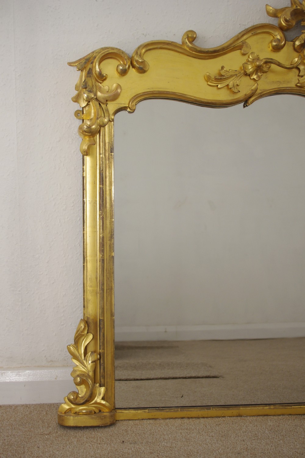 Victorian Gilt Wood Large Overmantle Mirror View VI