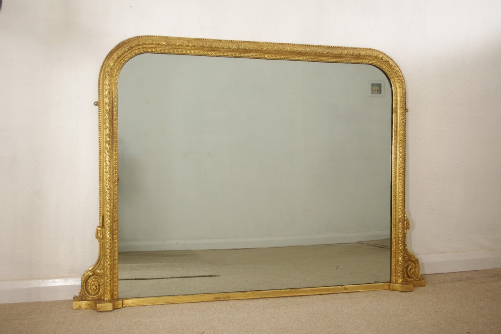 Victorian Gilt Large Overmantle Mirror View II