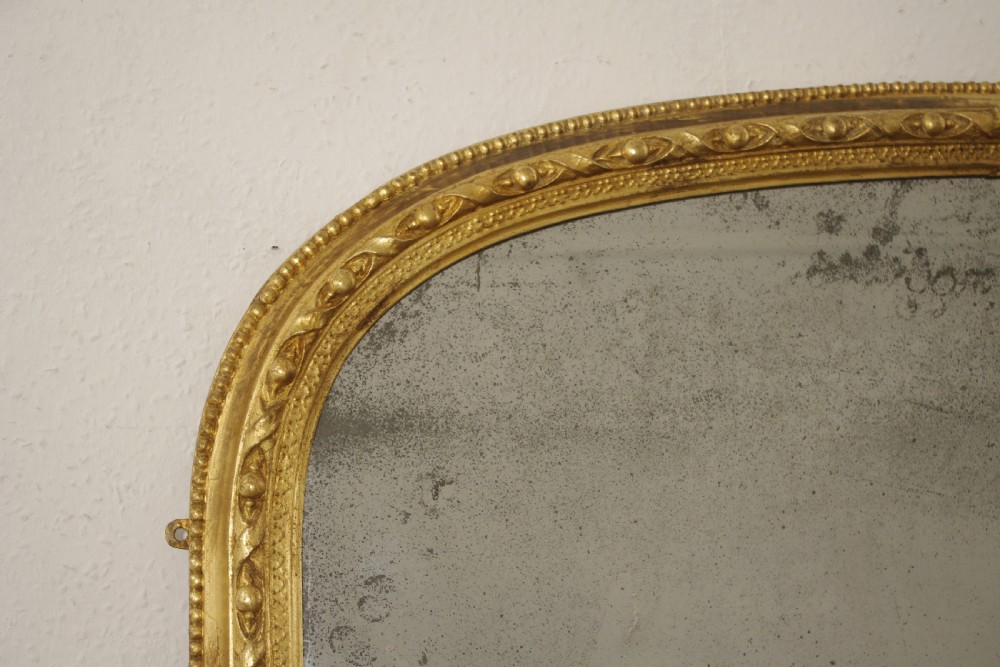 Victorian Gilt Large Arch Top Overmantle Mirror View V