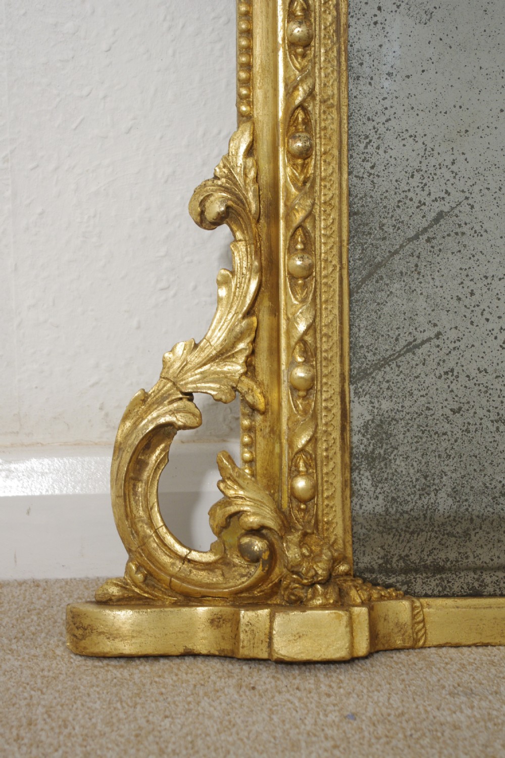 Victorian Gilt Large Arch Top Overmantle Mirror View VII