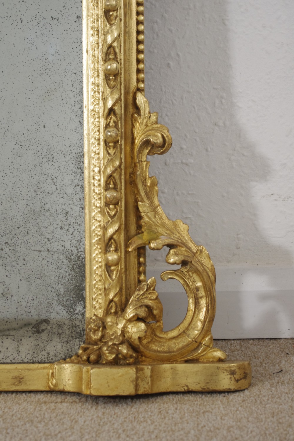 Victorian Gilt Large Arch Top Overmantle Mirror View VIII