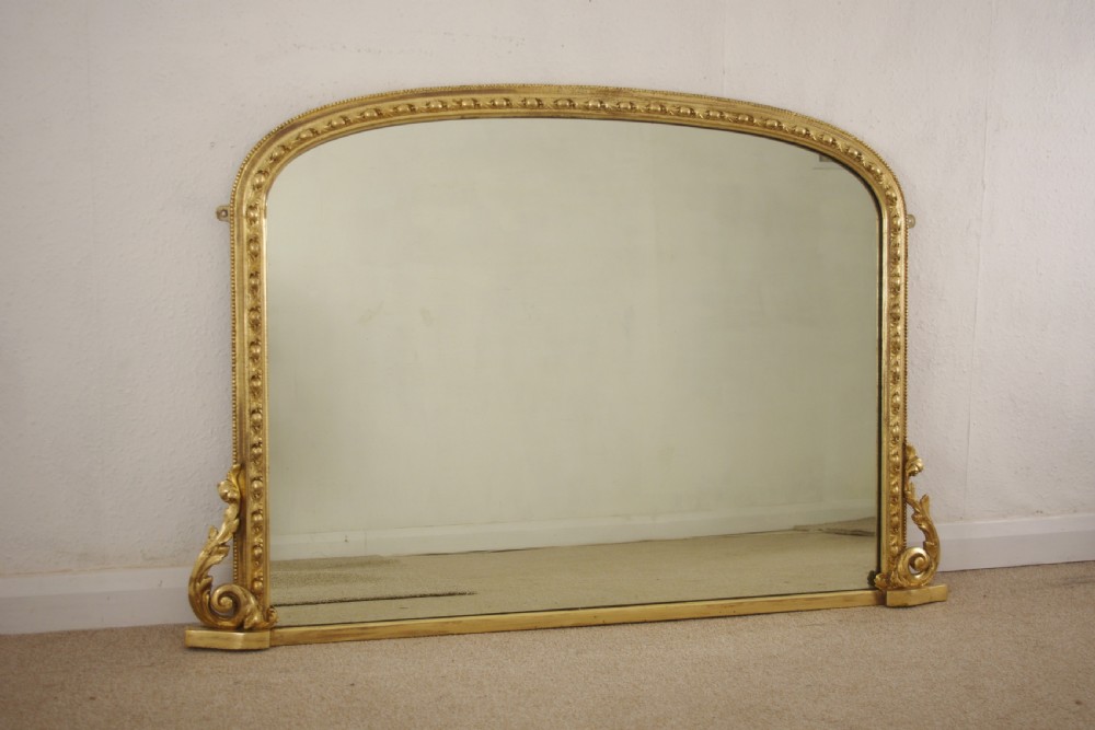 Victorian Gilt Large Arch Top Overmantle Mirror View II
