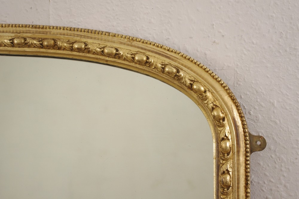 Victorian Gilt Large Arch Top Overmantle Mirror View V