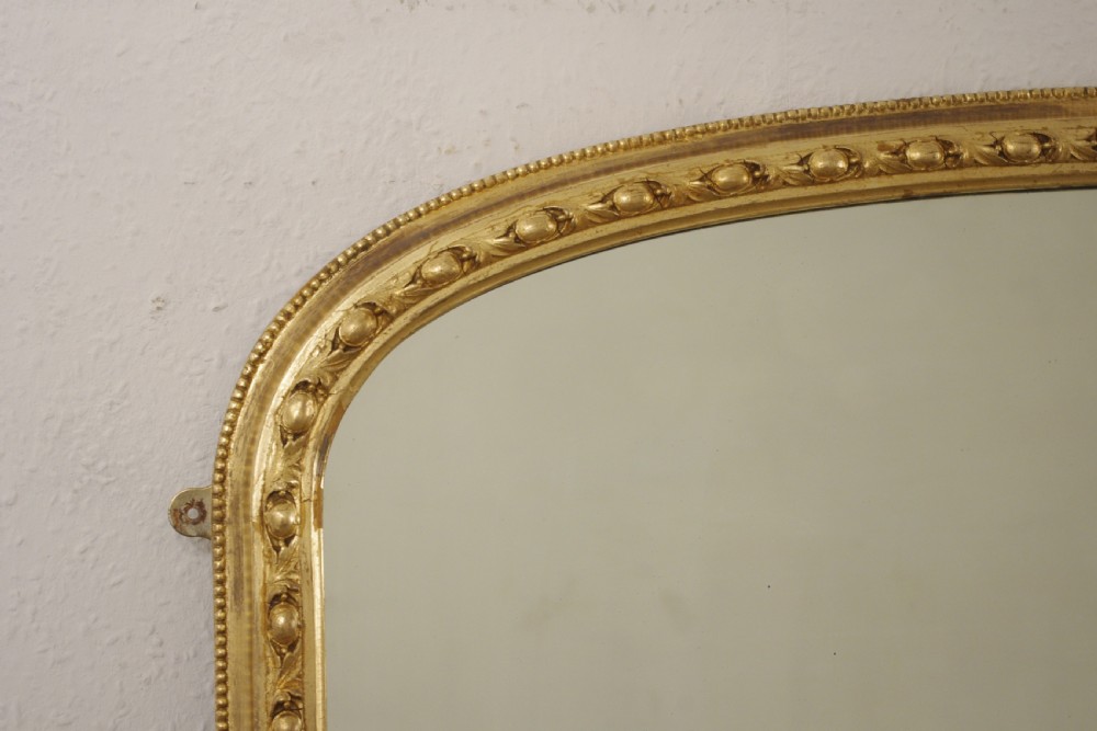 Victorian Gilt Large Arch Top Overmantle Mirror View VI