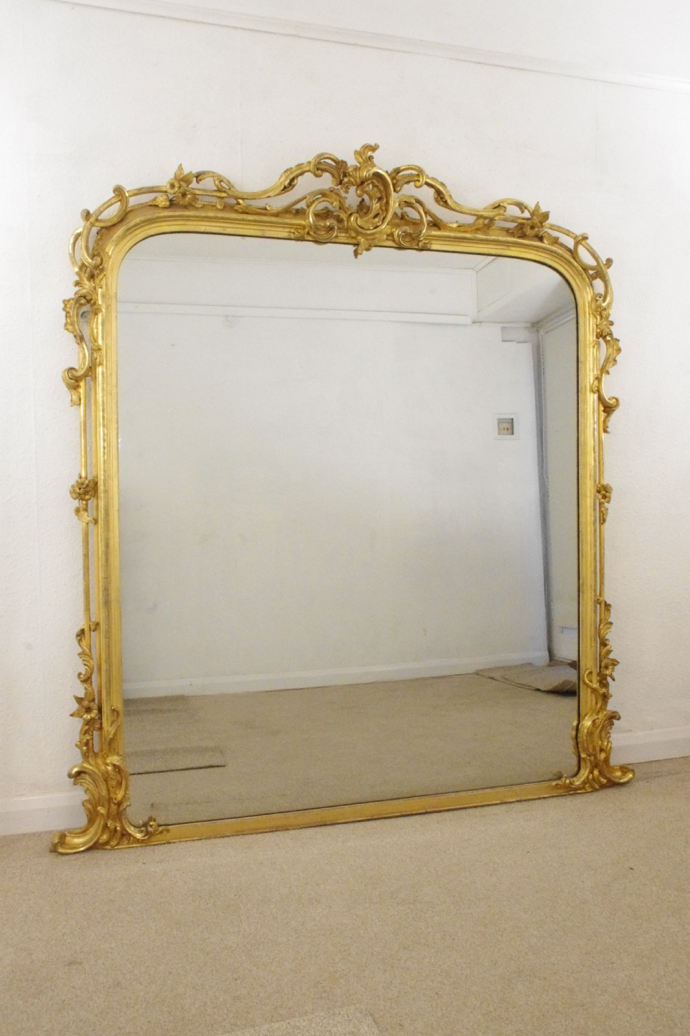 Victorian Gilt Large Overmantle Mirror
