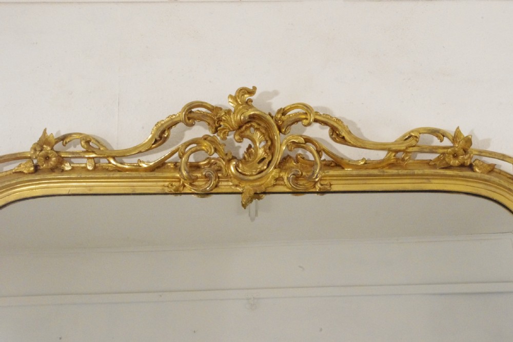 Victorian Gilt Large Overmantle Mirror View III