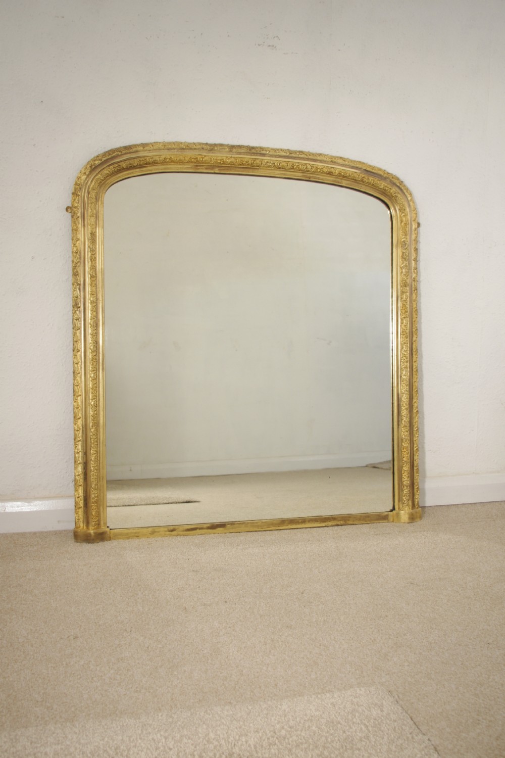 Victorian Gilt Arch Top Overmantle Mirror
