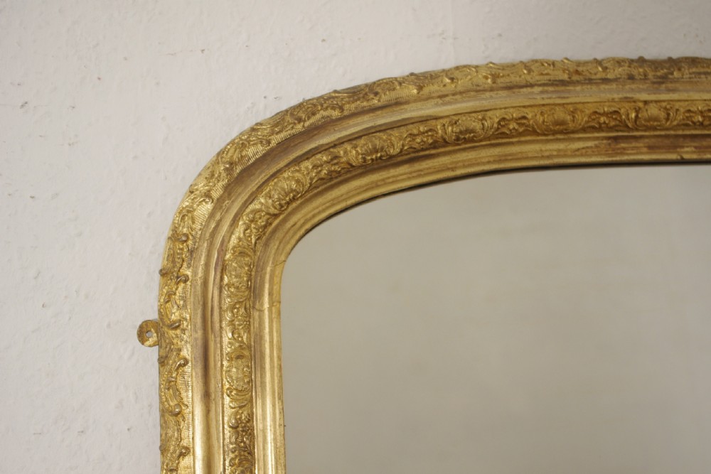 Victorian Gilt Arch Top Overmantle Mirror View V