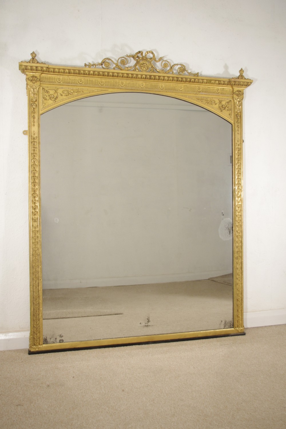 Victorian Gilt Large Adam Style Overmantle Mirror