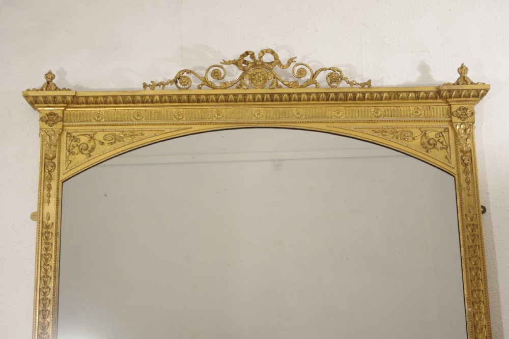Victorian Gilt Large Adam Style Overmantle Mirror View II