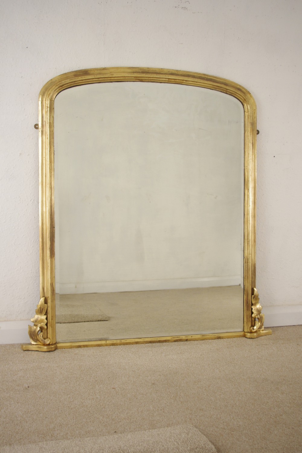 Victorian Gilt Wood Arch Top Overmantle Mirror