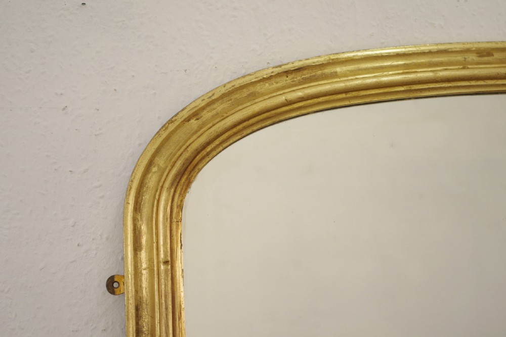 Victorian Gilt Wood Arch Top Overmantle Mirror View IV