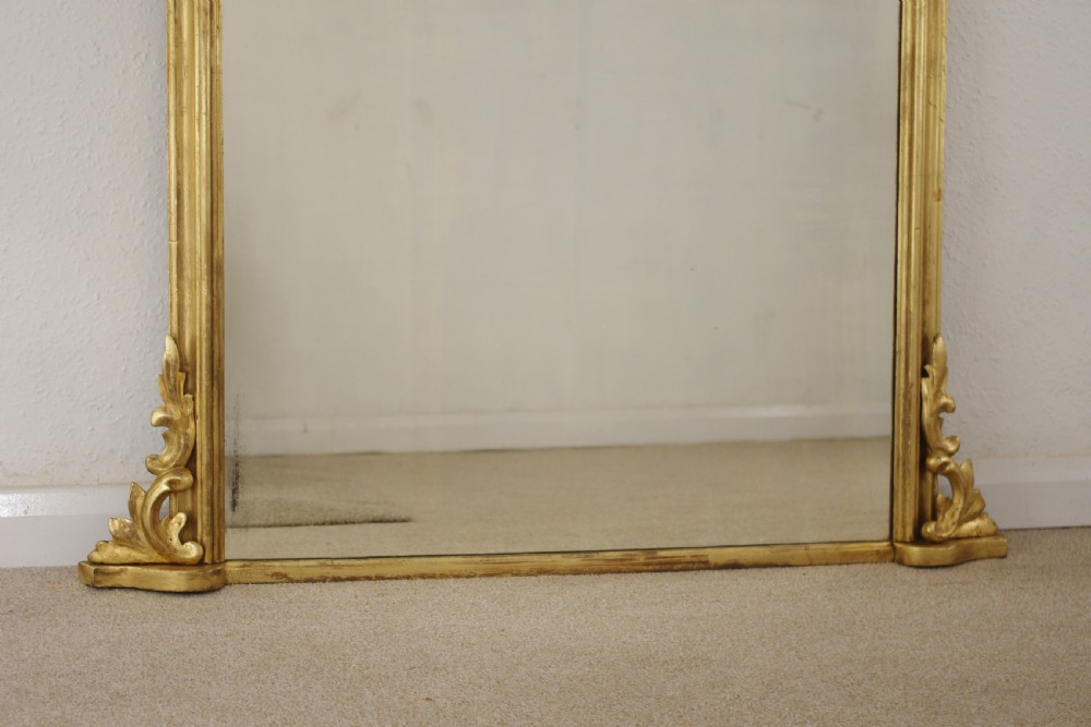 Victorian Gilt Wood Arch Top Overmantle Mirror View VII