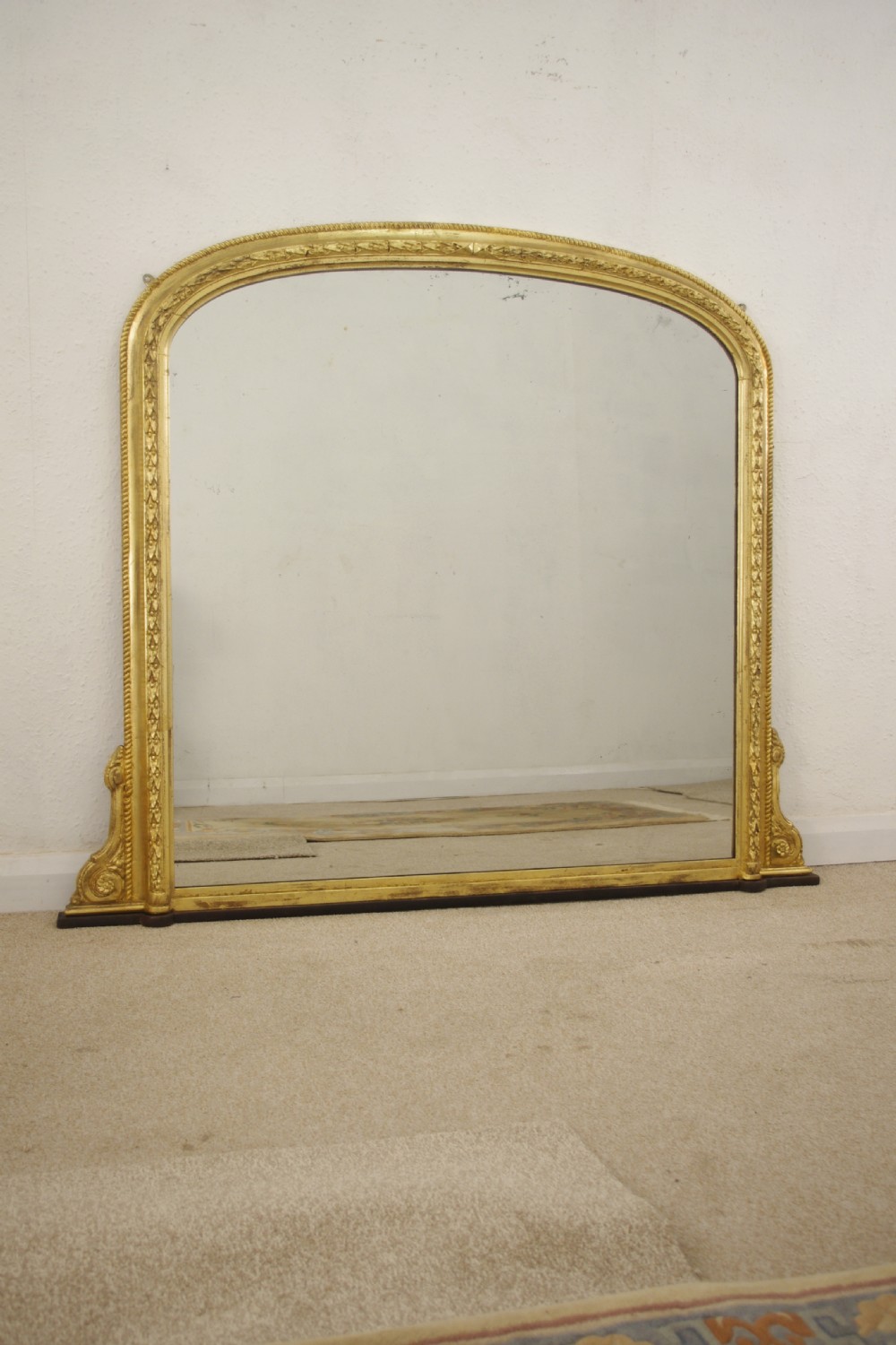 Victorian Gilt Arch Top Overmantle Mirror
