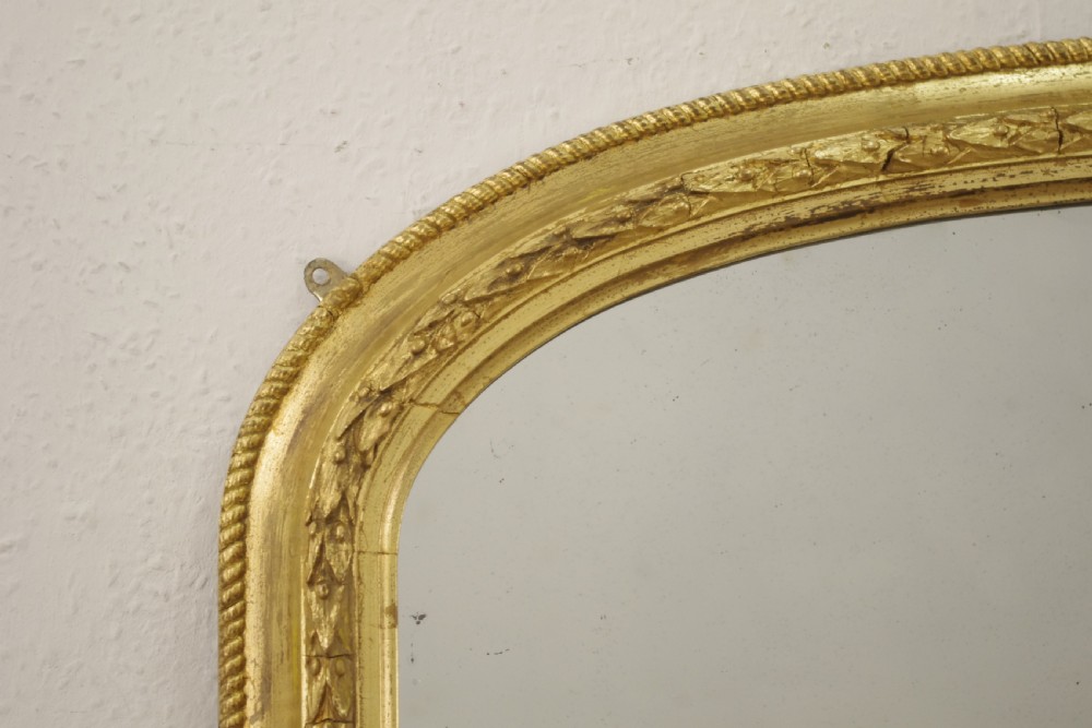 Victorian Gilt Arch Top Overmantle Mirror View V