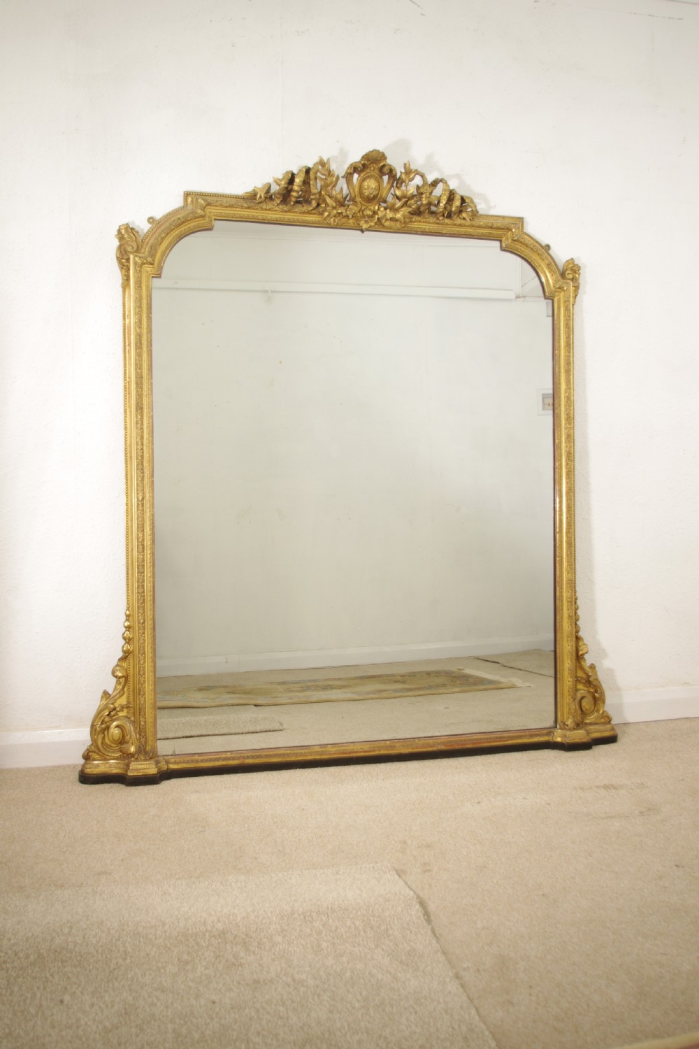 Victorian Gilt Large Overmantle Mirror