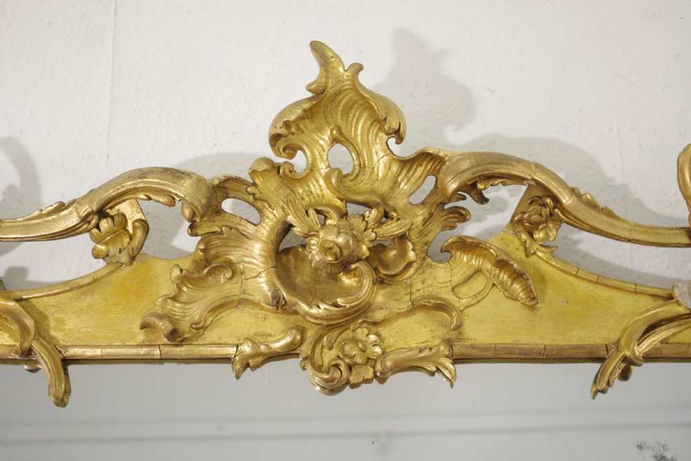 19th Century English Gilt Rococo Style Large Overmantle Mirror View III