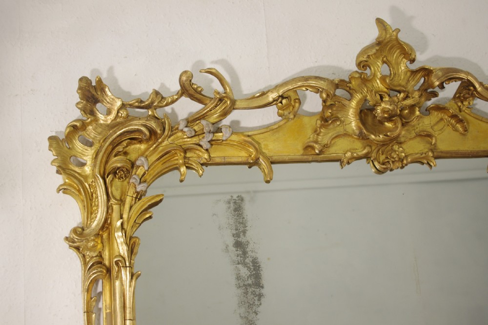 19th Century English Gilt Rococo Style Large Overmantle Mirror View IV