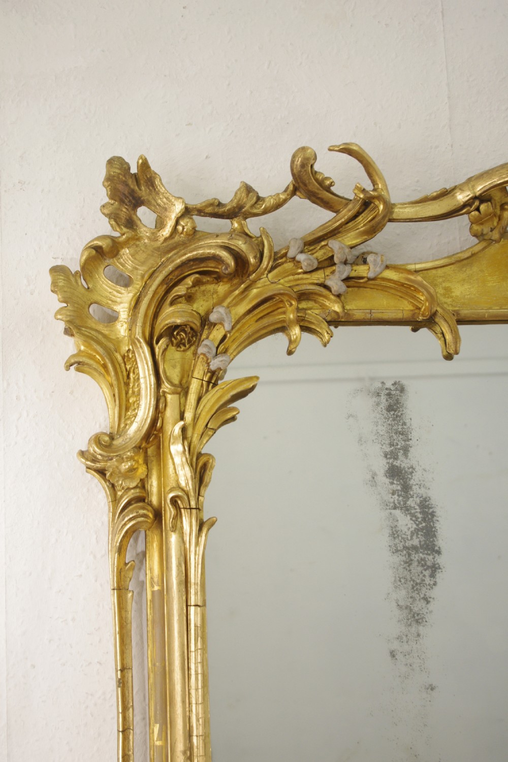 19th Century English Gilt Rococo Style Large Overmantle Mirror View VI