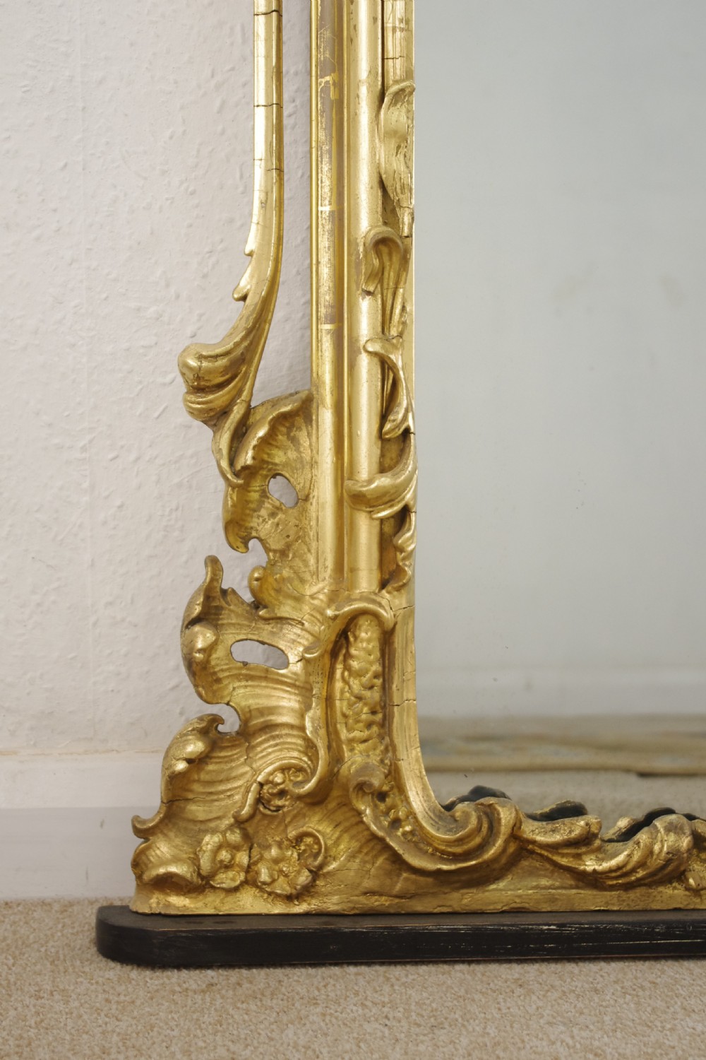 19th Century English Gilt Rococo Style Large Overmantle Mirror View IX
