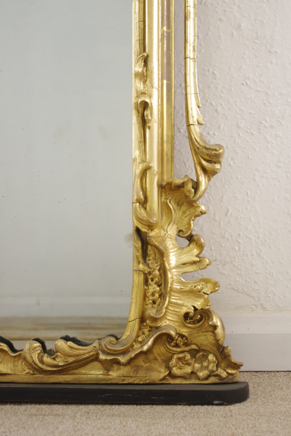 19th Century English Gilt Rococo Style Large Overmantle Mirror View X