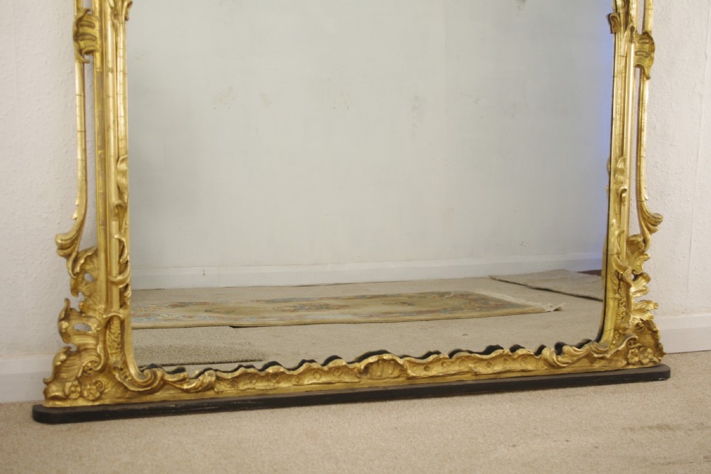 19th Century English Gilt Rococo Style Large Overmantle Mirror View XI