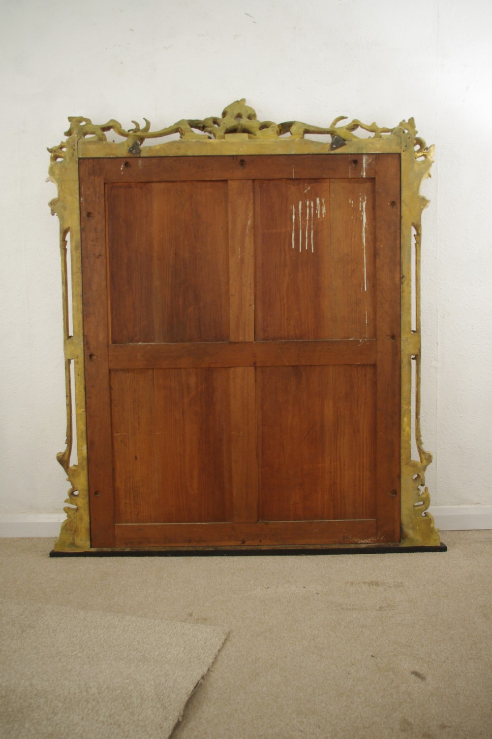 19th Century English Gilt Rococo Style Large Overmantle Mirror View XII