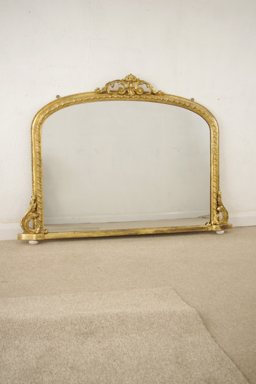 Victorian Gilt Arch Top Overmantle Mirror