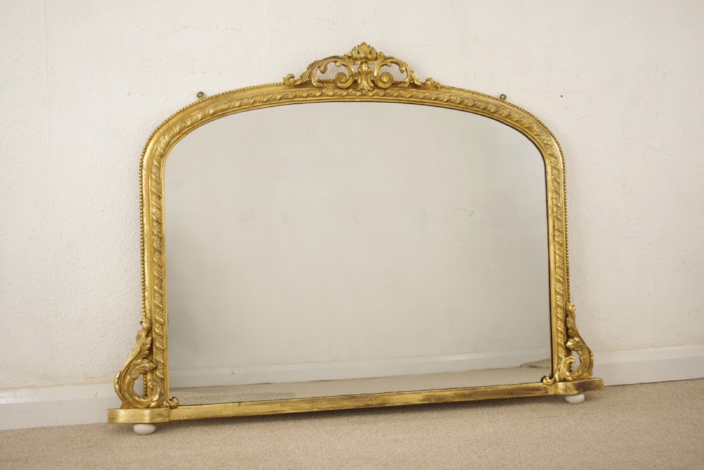 Victorian Gilt Arch Top Overmantle Mirror View II