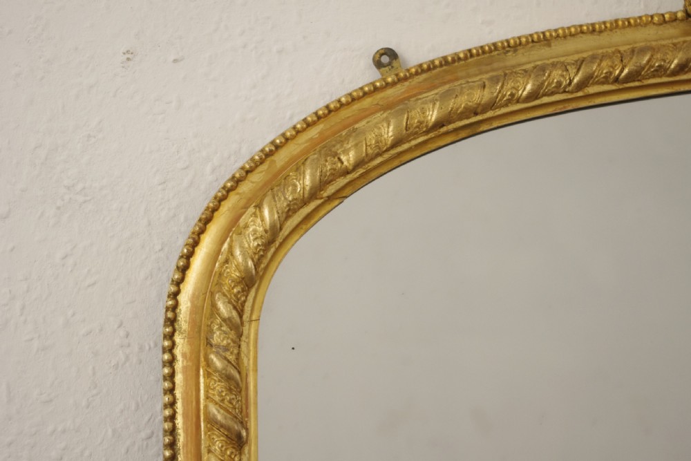 Victorian Gilt Arch Top Overmantle Mirror View V