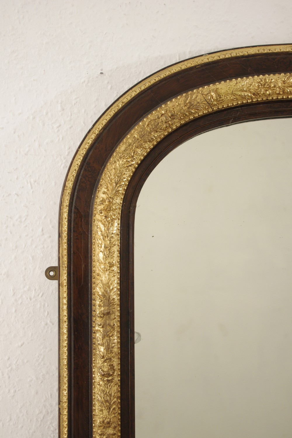 Victorian Walnut and Gilt Arch Top Overmantle Mirror View III