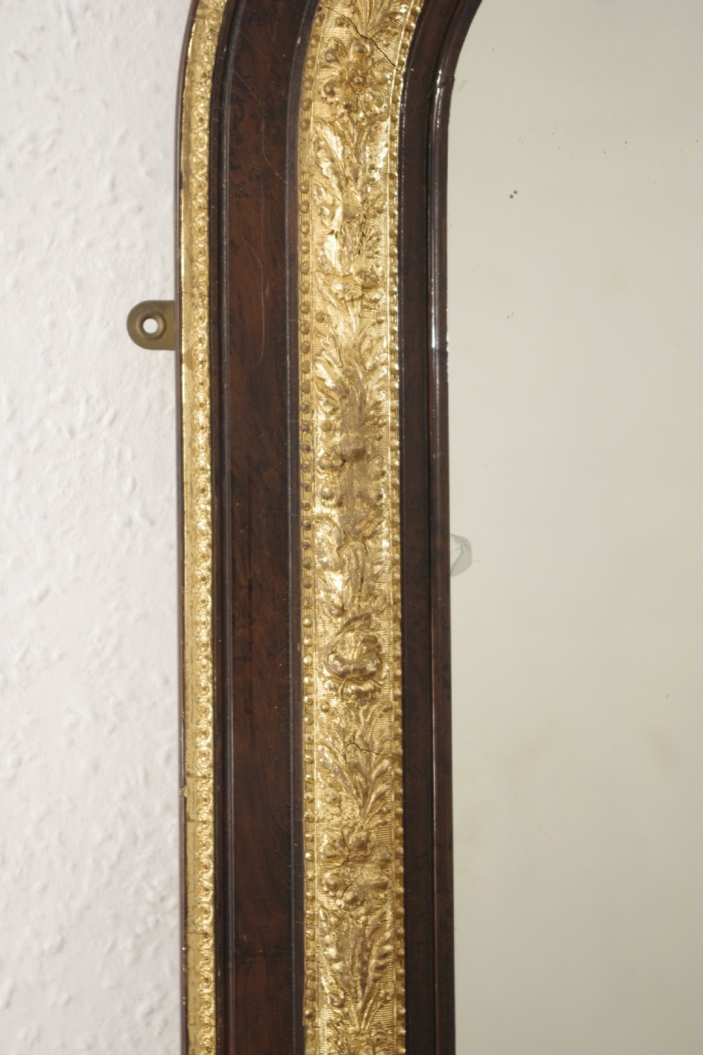 Victorian Walnut and Gilt Arch Top Overmantle Mirror View IV