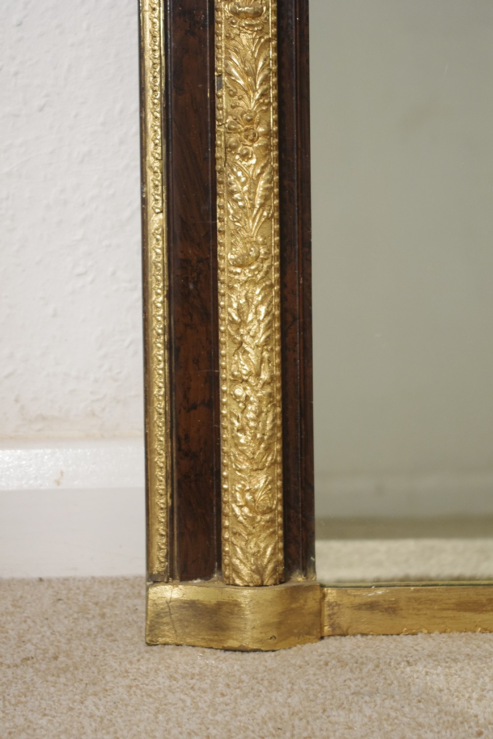 Victorian Walnut and Gilt Arch Top Overmantle Mirror View VI