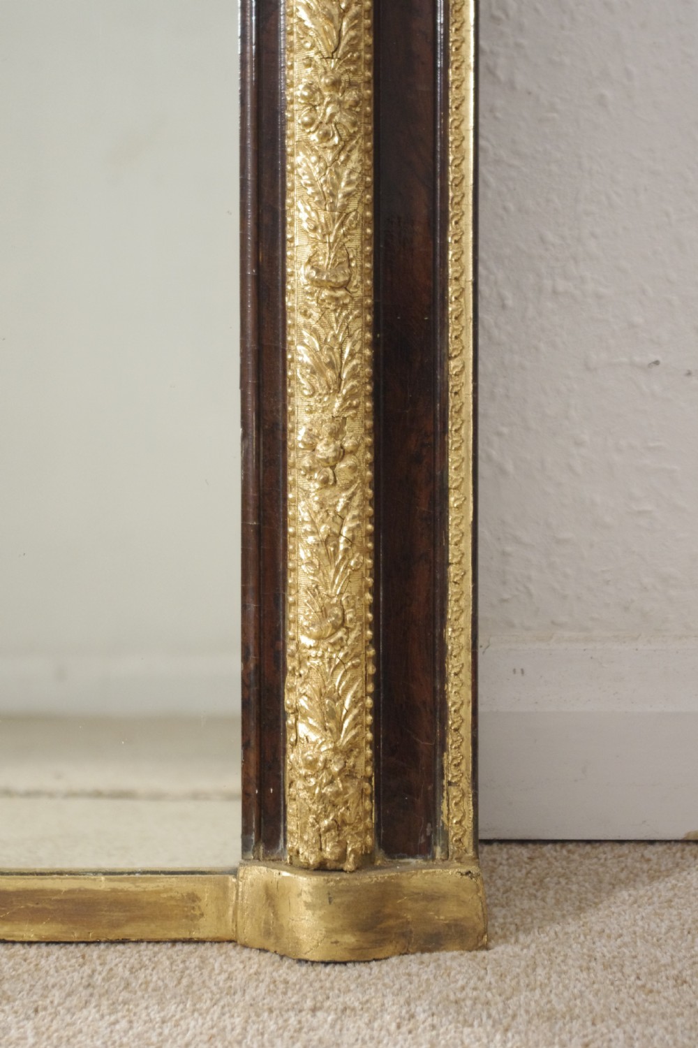 Victorian Walnut and Gilt Arch Top Overmantle Mirror View VII
