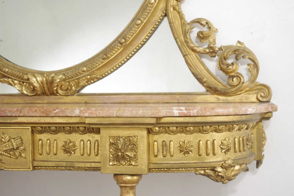 Victorian Gilt Marble Top Console Table and Mirror View XIII