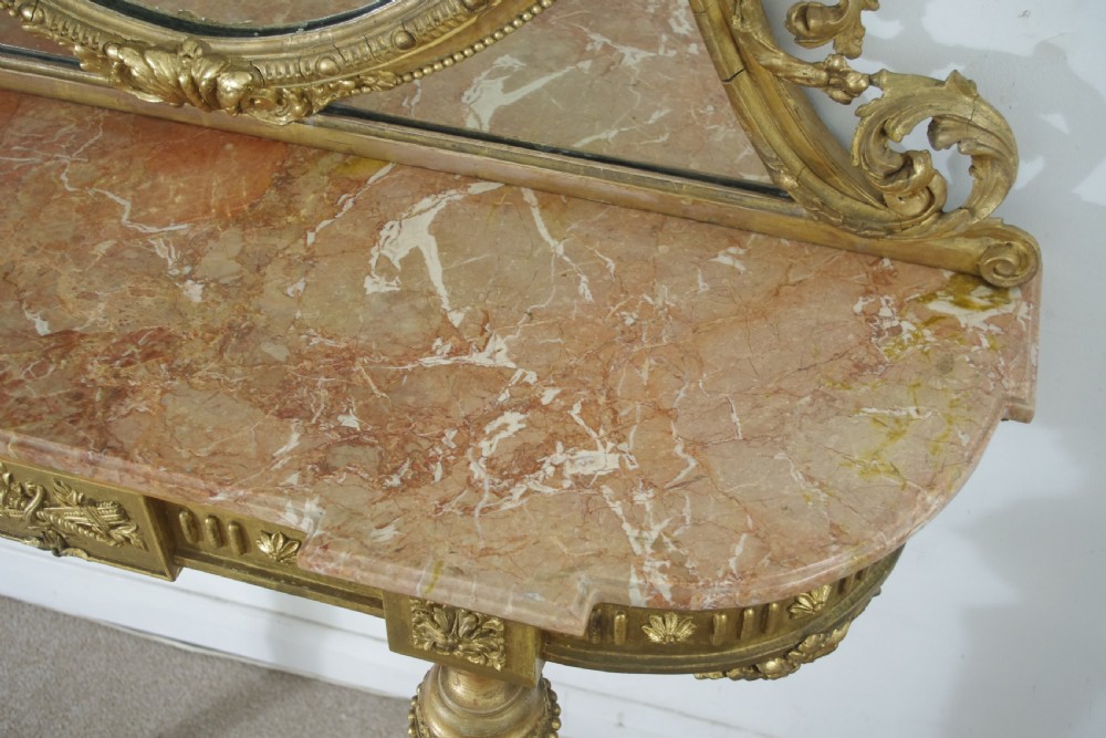 Victorian Gilt Marble Top Console Table and Mirror View XVIII