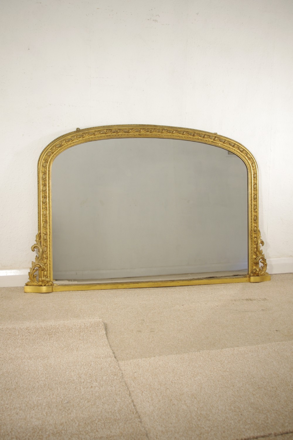 Victorian Gilt Arch Top Overmantle Mirror