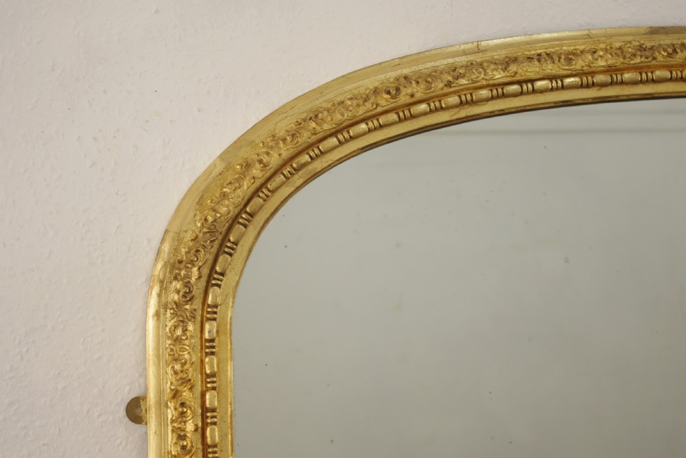 Victorian Gilt Large Arch Top Overmantle Mirror View IV