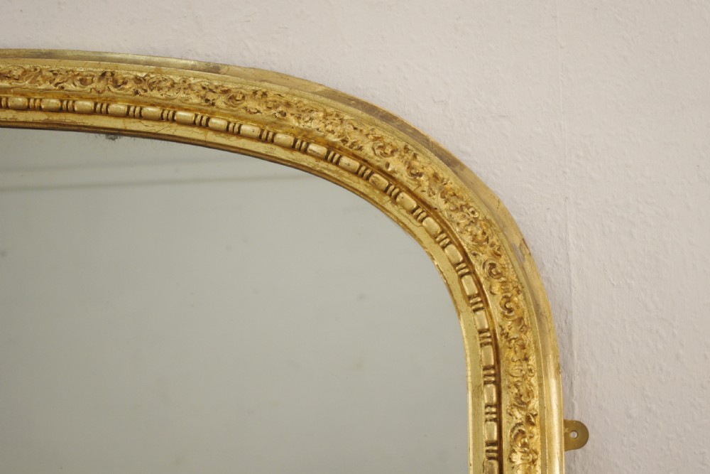 Victorian Gilt Large Arch Top Overmantle Mirror View VI
