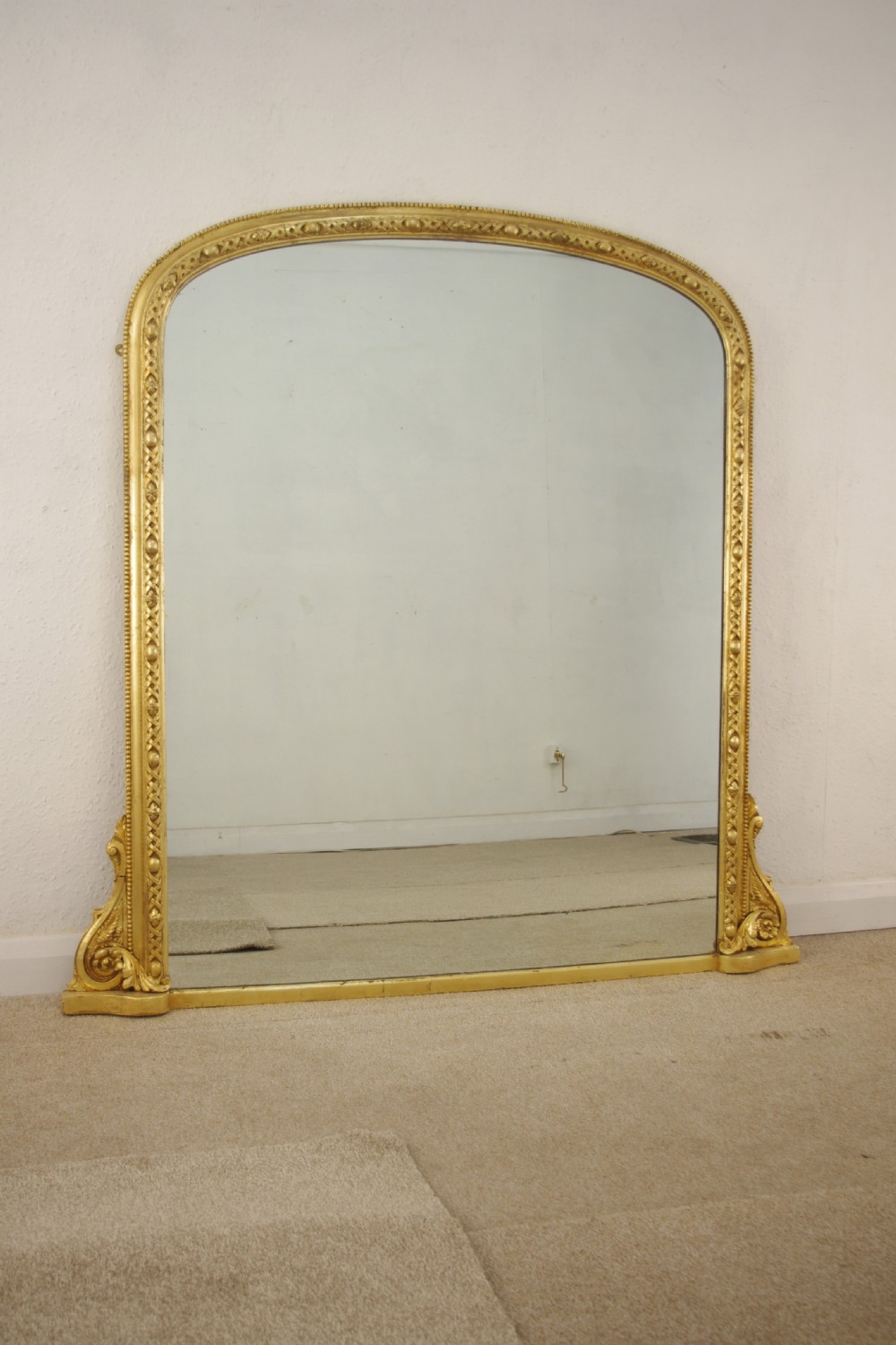 Victorian Gilt Arch Top Overmantle Mirror