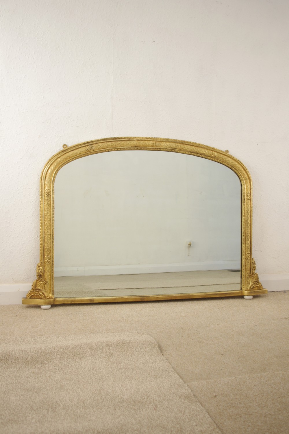 Victorian Gilt Arch Top Overmantle Mirror