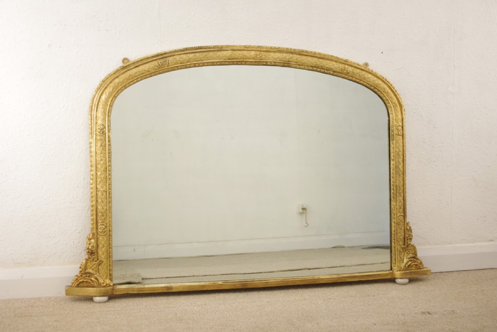 Victorian Gilt Arch Top Overmantle Mirror View II