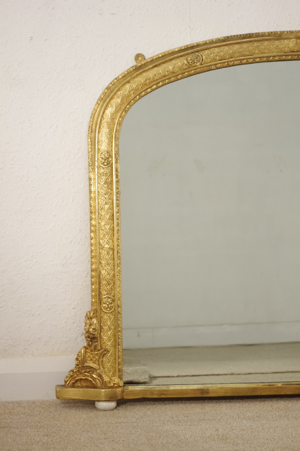 Victorian Gilt Arch Top Overmantle Mirror View III